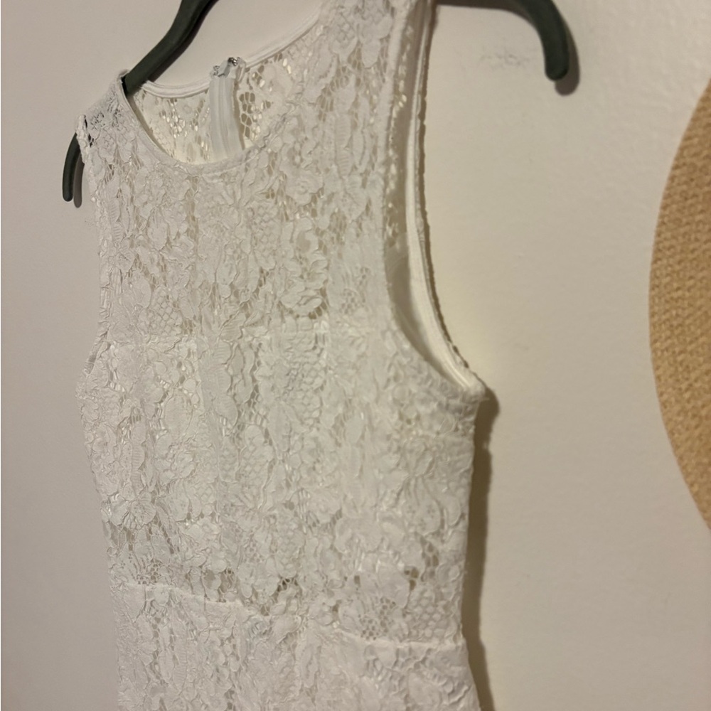 Lulu's Ivory Lace Sleeveless Mini Dress - Picture 3 of 10